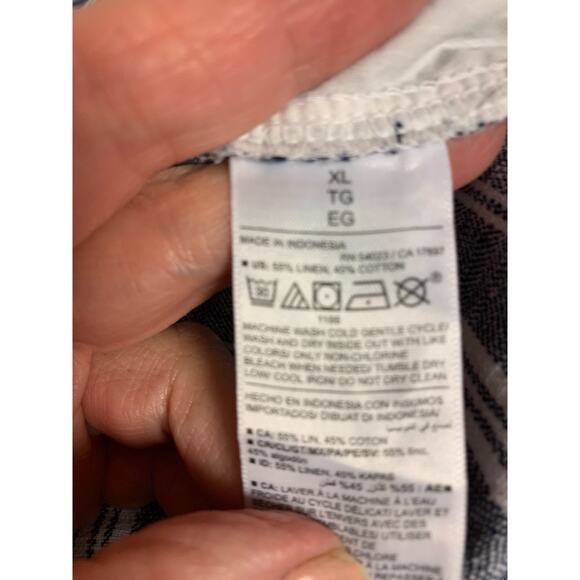 Old Navy Pants Womens Size XL Navy & White Striped Linen Blend Beach Coastal - Picture 5 of 9